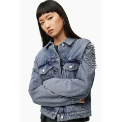 All Saints AllSaints Blue Bella Punk Denim Jacket -AllSaints shop unnamed file 1031