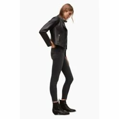 All Saints AllSaints Black Neve Tab Neck Biker Jacket 4 All Saints AllSaints Black Neve Tab Neck Biker Jacket -AllSaints shop unnamed file 1092