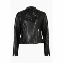 All Saints AllSaints Black Neve Tab Neck Biker Jacket 7 All Saints AllSaints Black Neve Tab Neck Biker Jacket -AllSaints shop unnamed file 1095
