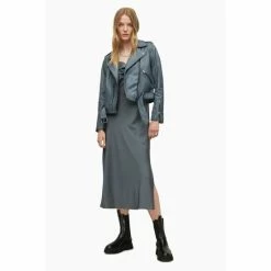 All Saints AllSaints Balfern Blue Biker Jacket -AllSaints shop unnamed file 1119