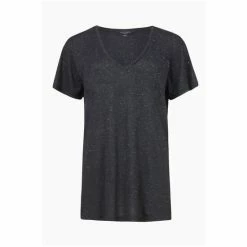 All Saints AllSaints Black Emelyn Shimmer T-Shirt -AllSaints shop unnamed file 116