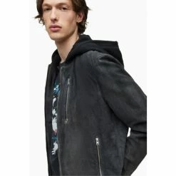 All Saints AllSaints Troy Black Bomber Jacket -AllSaints shop unnamed file 1204