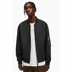 All Saints AllSaints Black Koyo Oversized Bomber Jacket