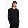 All Saints Black Figure Ls Henley T-Shirt