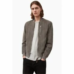 All Saints AllSaints Grey Kemble Bomber Jacket
