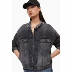 All Saints Black Bloom Denim Jacket