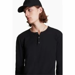 All Saints Black Figure Ls Henley T-Shirt -AllSaints shop unnamed file 135