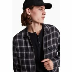 All Saints Black Figure Ls Henley T-Shirt -AllSaints shop unnamed file 136