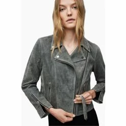 All Saints AllSaints Neve Crackle Black Biker Jacket -AllSaints shop unnamed file 1372