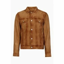 All Saints AllSaints Denton Brown Trucker Jacket -AllSaints shop unnamed file 1382