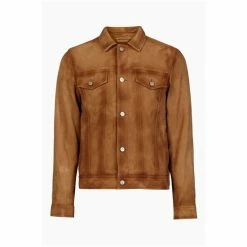 All Saints AllSaints Denton Brown Trucker Jacket -AllSaints shop unnamed file 1383