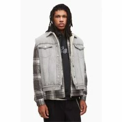 All Saints AllSaints Grey Kaimuki Denim Jacket