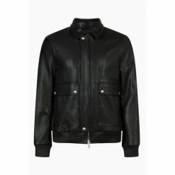 All Saints AllSaints Hart Aviator Black Jacket