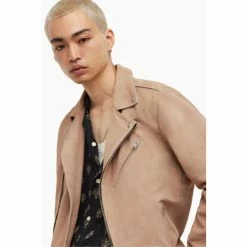 All Saints AllSaints Nedwell Brown Biker Jacket -AllSaints shop unnamed file 1516
