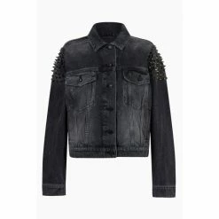 All Saints AllSaints Bella Punk Black Denim Jacket -AllSaints shop unnamed file 1584