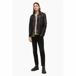 All Saints Blue Conroy Leather Biker Jacket -AllSaints shop unnamed file 1588