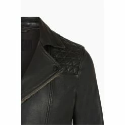 All Saints Blue Conroy Leather Biker Jacket -AllSaints shop unnamed file 1595