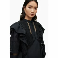 All Saints AllSaints Prim Black Broderie Dress -AllSaints shop unnamed file 1728