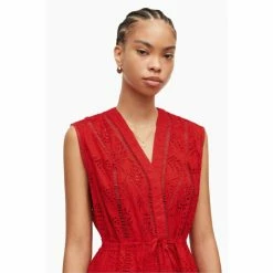 All Saints AllSaints Red Tate Broderie Dress -AllSaints shop unnamed file 1777