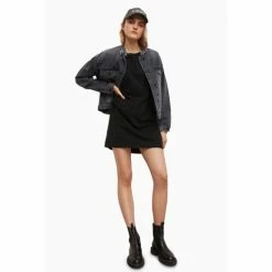 All Saints AllSaints Black Stud T-Shirt Dress -AllSaints shop unnamed file 1832