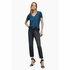 All Saints AllSaints Blue Emelyn Shimmer T-Shirt -AllSaints shop unnamed file 193