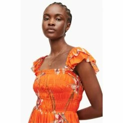 All Saints AllSaints Orange Malika Dorada Dress -AllSaints shop unnamed file 2002