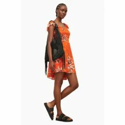 All Saints AllSaints Orange Malika Dorada Dress -AllSaints shop unnamed file 2004