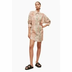 All Saints AllSaints Inez Marea Green Shirt Dress -AllSaints shop unnamed file 2056