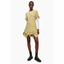 All Saints AllSaints Womens Yellow Frankie Oniyuri Dress -AllSaints shop unnamed file 2079