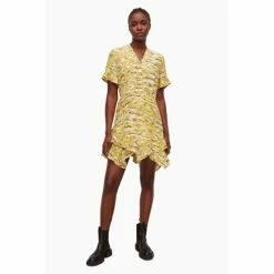 All Saints AllSaints Womens Yellow Frankie Oniyuri Dress -AllSaints shop unnamed file 2080