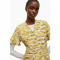 All Saints AllSaints Womens Yellow Frankie Oniyuri Dress -AllSaints shop unnamed file 2081