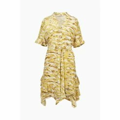 All Saints AllSaints Womens Yellow Frankie Oniyuri Dress -AllSaints shop unnamed file 2082