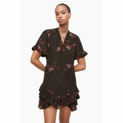 All Saints AllSaints Brown Frankie Nila Dress -AllSaints shop unnamed file 2097