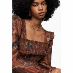 All Saints AllSaints Pria Viola Brown Dress -AllSaints shop unnamed file 2130