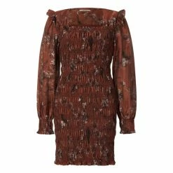 All Saints AllSaints Pria Viola Brown Dress -AllSaints shop unnamed file 2131