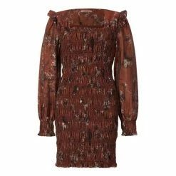 All Saints AllSaints Pria Viola Brown Dress -AllSaints shop unnamed file 2132