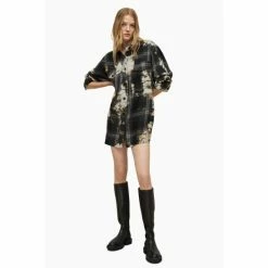 All Saints AllSaints Lily Check Black Shacket