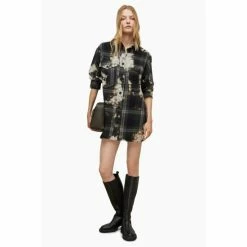 All Saints AllSaints Lily Check Black Shacket -AllSaints shop unnamed file 2249