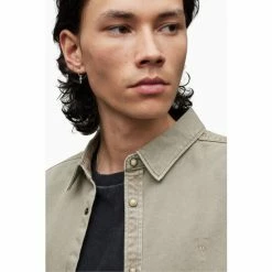 All Saints AllSaints Grey Staveley Shirt -AllSaints shop unnamed file 2323