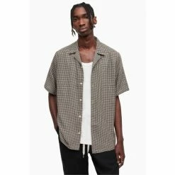 All Saints AllSaints Glendale Short Sleeve Brown Shirt
