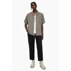 All Saints AllSaints Glendale Short Sleeve Brown Shirt -AllSaints shop unnamed file 2377