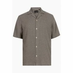 All Saints AllSaints Glendale Short Sleeve Brown Shirt -AllSaints shop unnamed file 2379