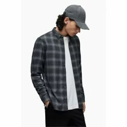 All Saints AllSaints Grey Himonya Shirt -AllSaints shop unnamed file 2396