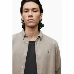 All Saints AllSaints Natural Birchwood Ls Shirt -AllSaints shop unnamed file 2406