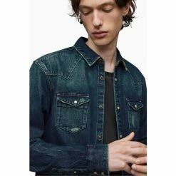 All Saints AllSaints Asbury Long Sleeve Black Shirt -AllSaints shop unnamed file 2435