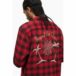 All Saints AllSaints Red Beyond Long-Sleeved Shirt -AllSaints shop unnamed file 2456