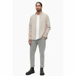 All Saints Natural Lovell Long Sleeve Shirt -AllSaints shop unnamed file 2492