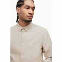 All Saints Natural Lovell Long Sleeve Shirt -AllSaints shop unnamed file 2494
