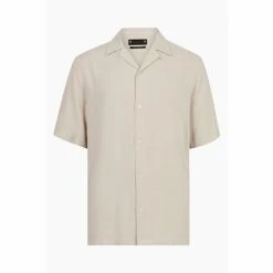 All Saints AllSaints Venice Short Sleeve Natural Shirt -AllSaints shop unnamed file 2523