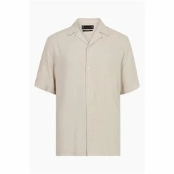 All Saints AllSaints Venice Short Sleeve Natural Shirt -AllSaints shop unnamed file 2524